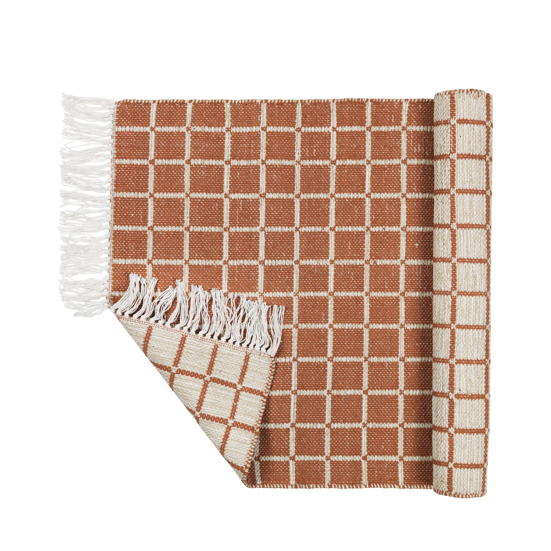 Tapete algodão Henny 70x140 cm, light grey-rustic brown Broste Copenhagen