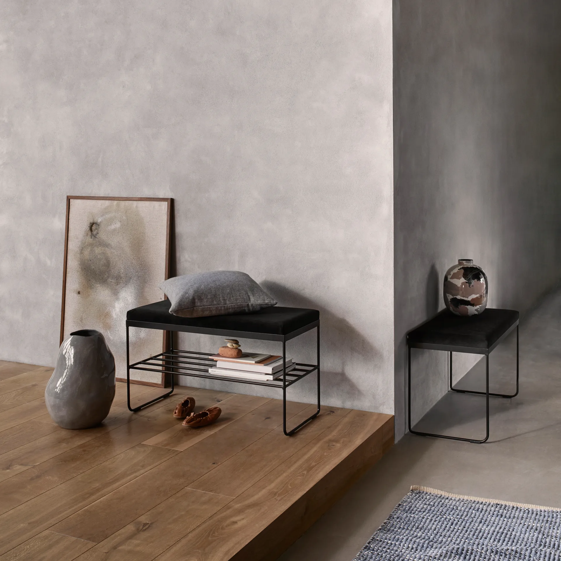 Tapete Magda cotton 80x250 cm, flint stone blue Broste Copenhagen