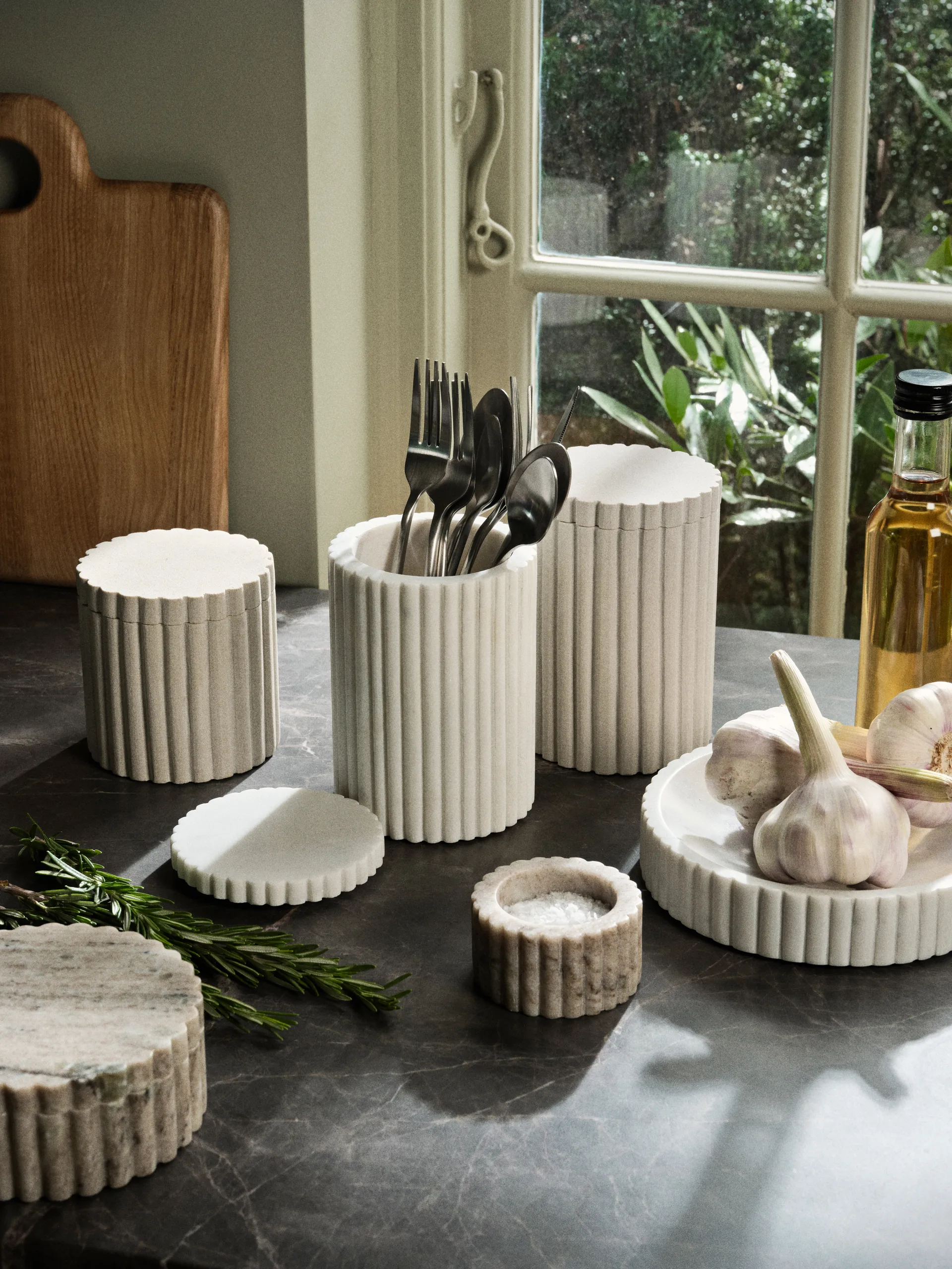 Tigela Platon Ø18cm, White marble Broste Copenhagen