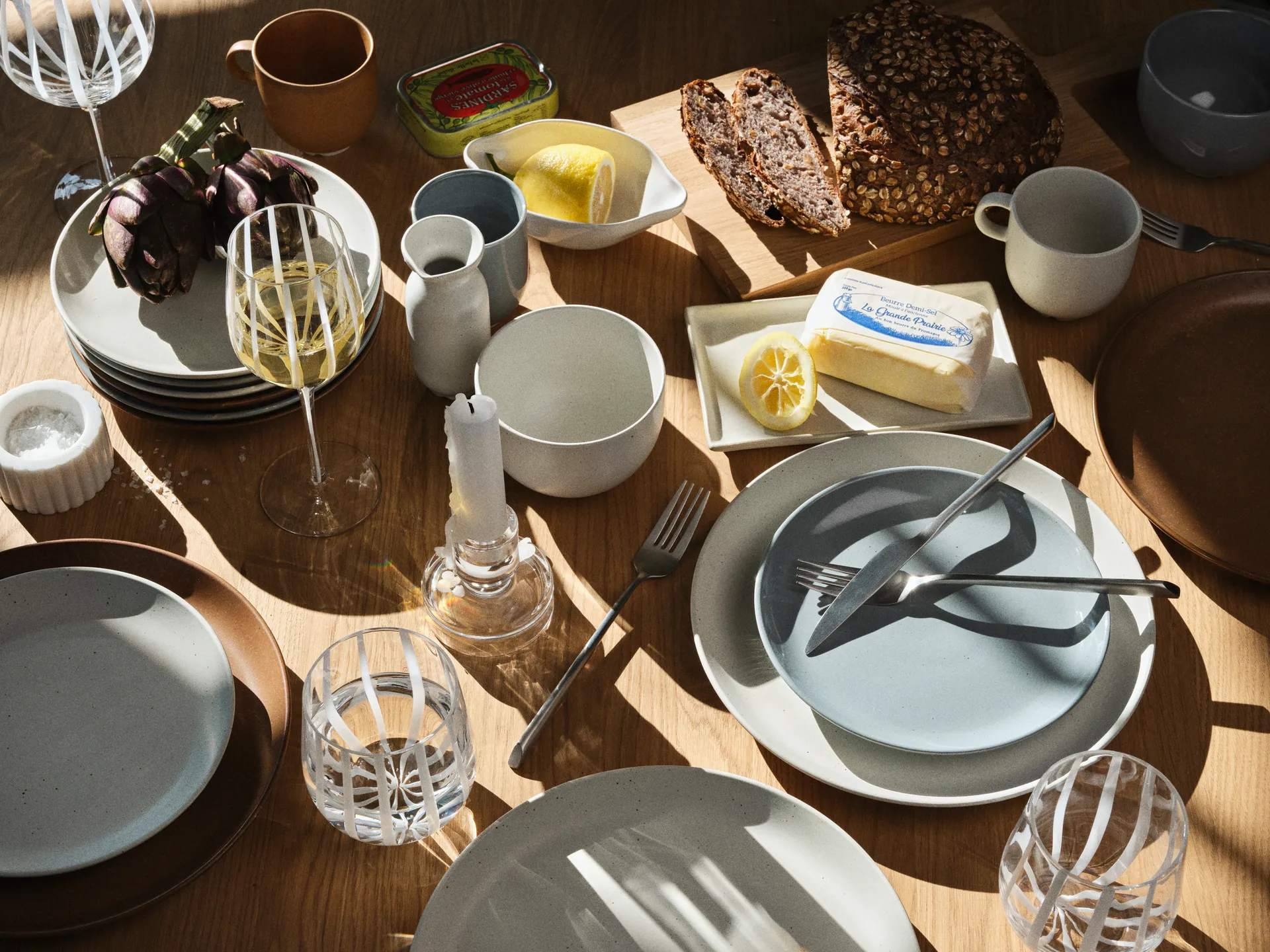 Tigela Platon Ø7 cm, White marble Broste Copenhagen