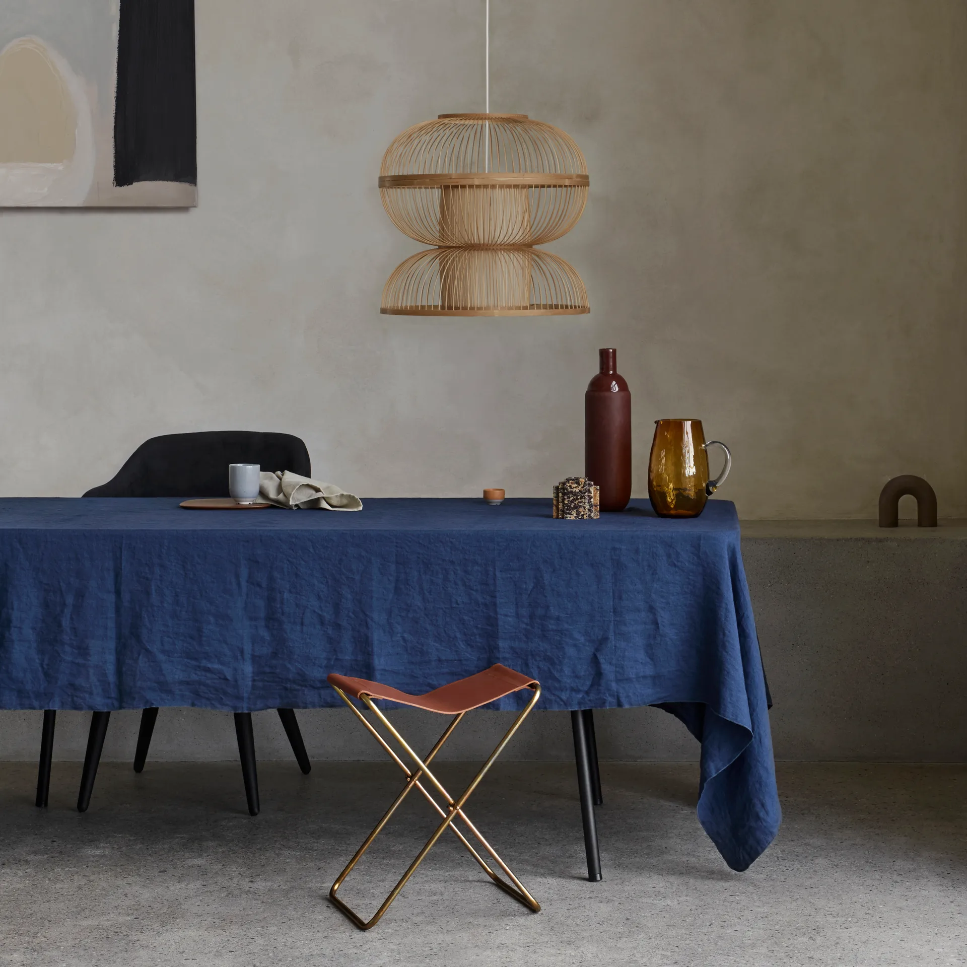 Toalha de mesa Gracie 160x300, azul escuro Broste Copenhagen
