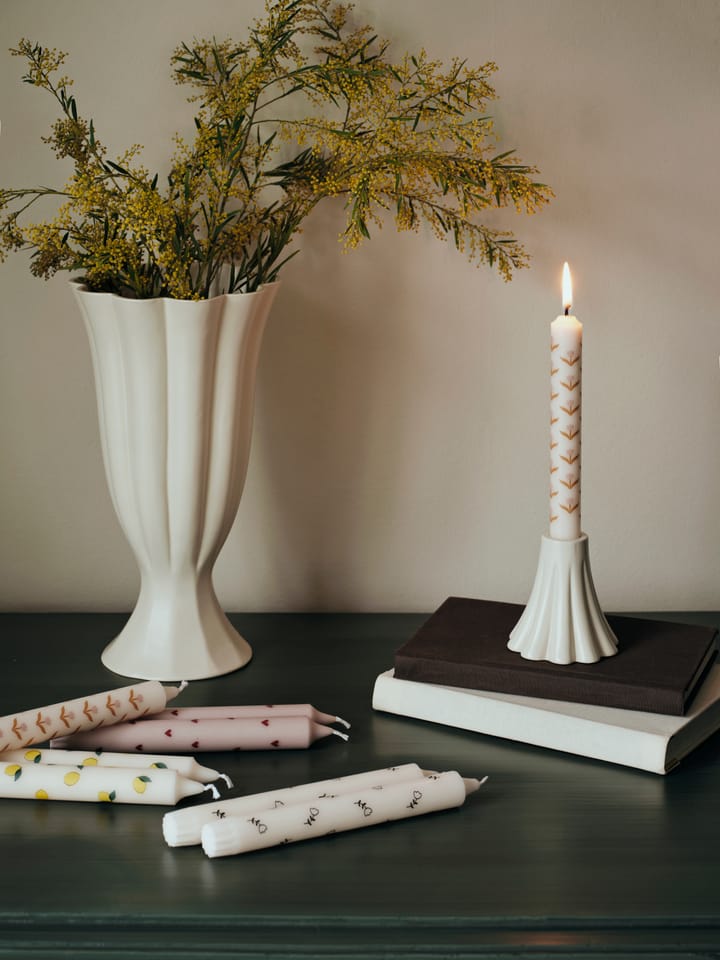 Tulip velas de haste 2 unidades, Branco-rosa suave Broste Copenhagen