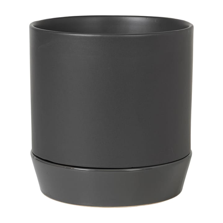 Vaso de flores com prato Denise Ø21 cm - Charcoal grey - Broste Copenhagen