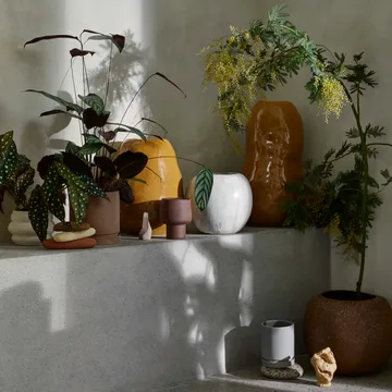 Vaso de flores com prato Polaris Ø14 cm - tradewinds blue - Broste Copenhagen