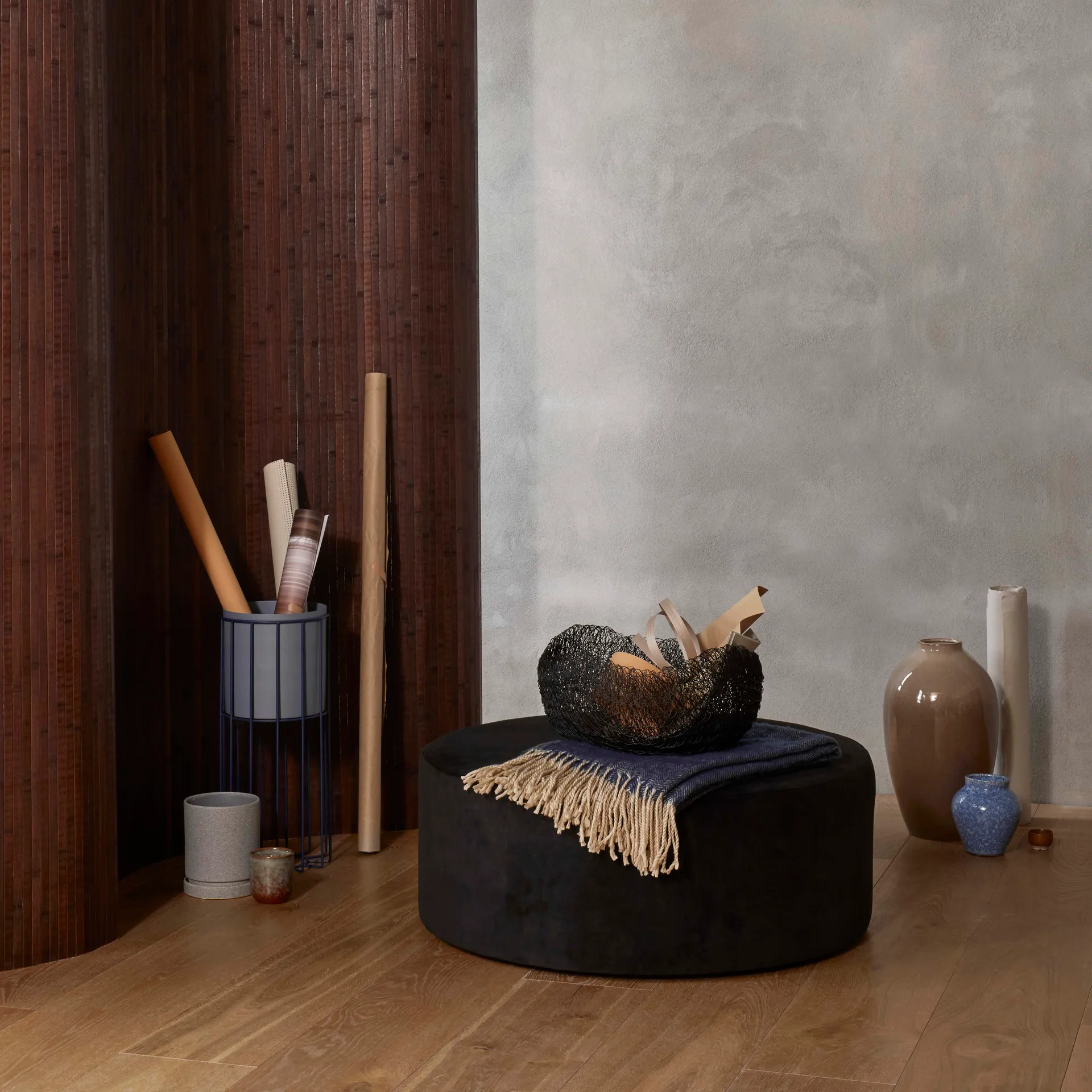 Vaso de flores com prato Polaris Ø14 cm, tradewinds blue Broste Copenhagen