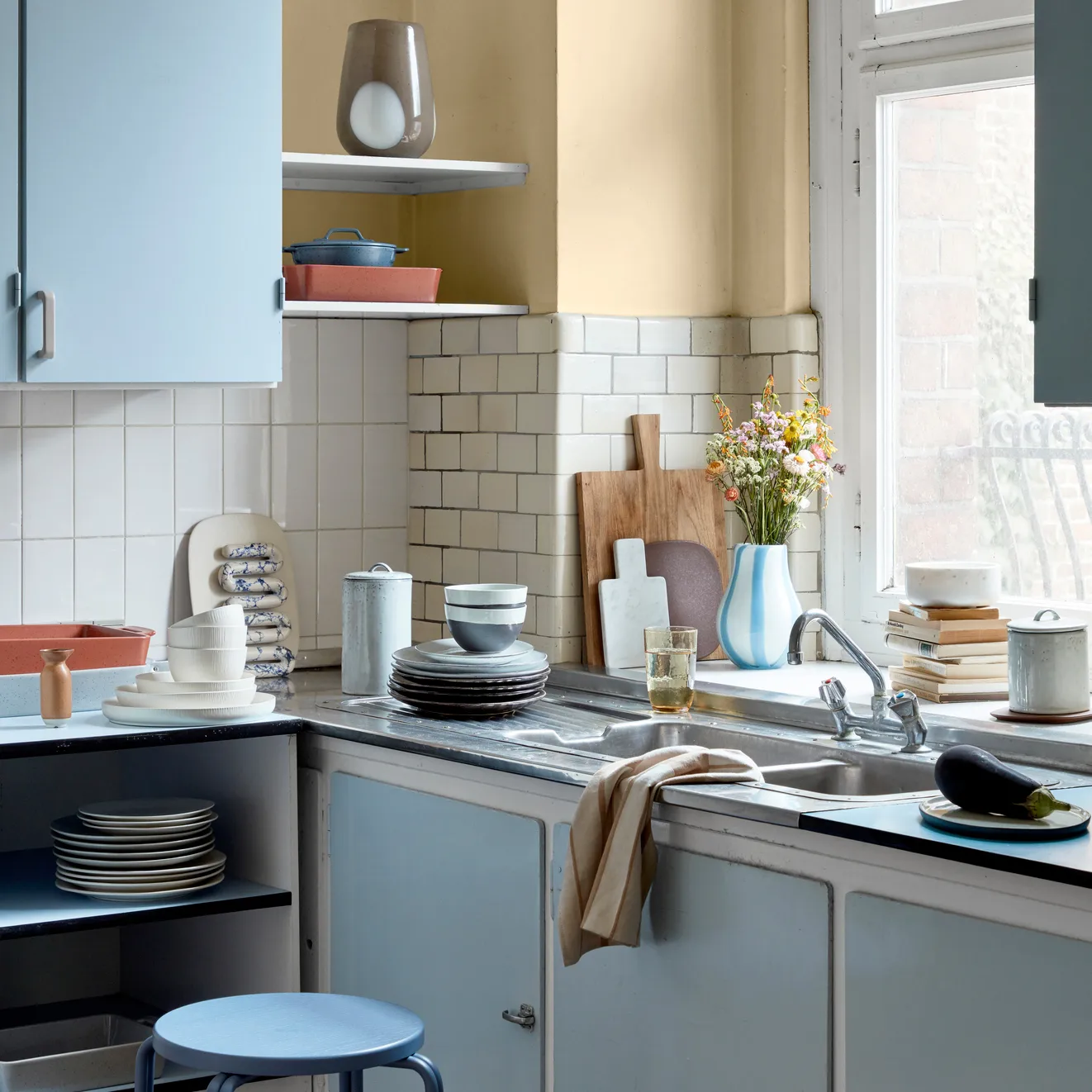 Vaso de vidro Ada Dot 26 cm, simply taupe cinza quente Broste Copenhagen