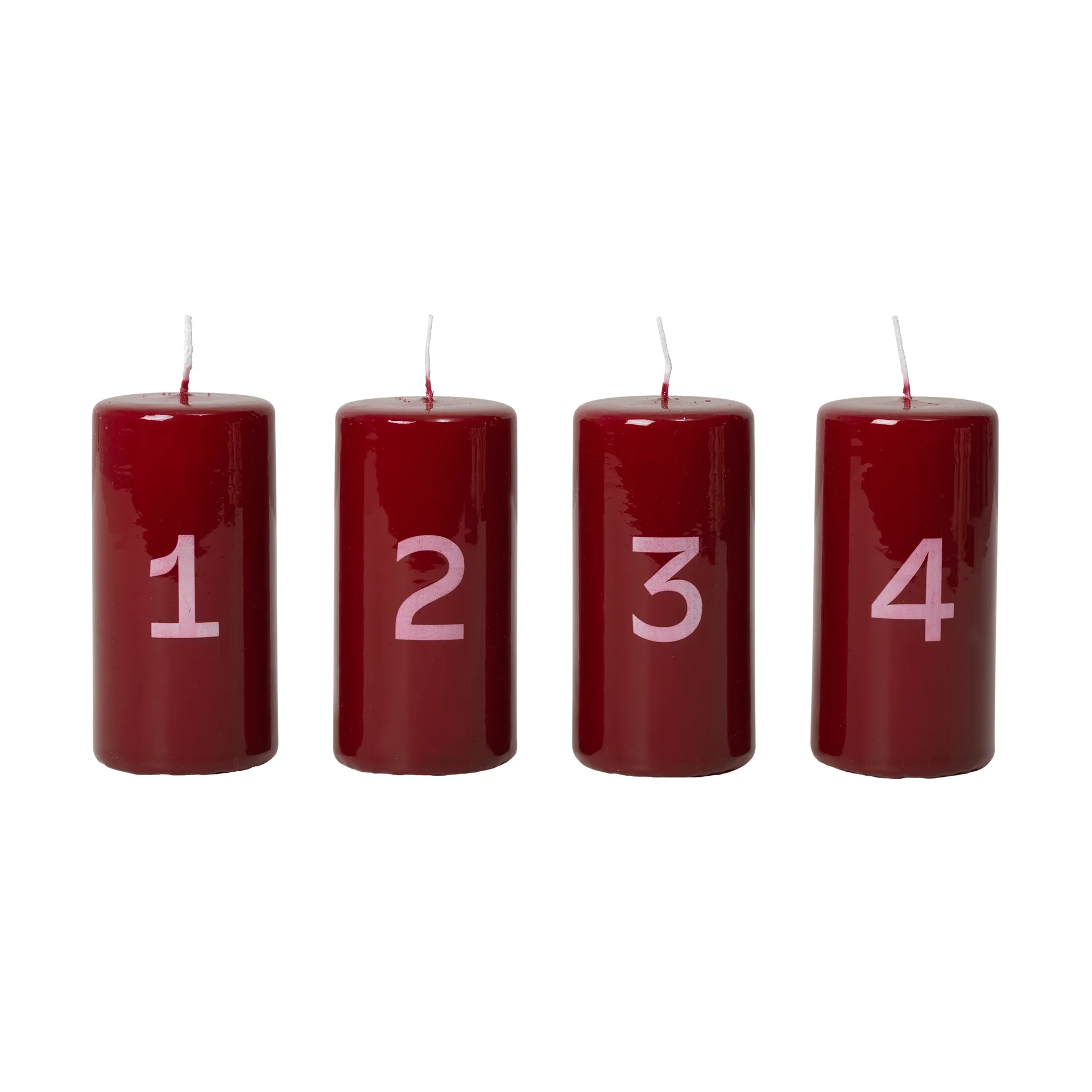 Vela de advento Broste, Burgundy-White, 4 peças Broste Copenhagen