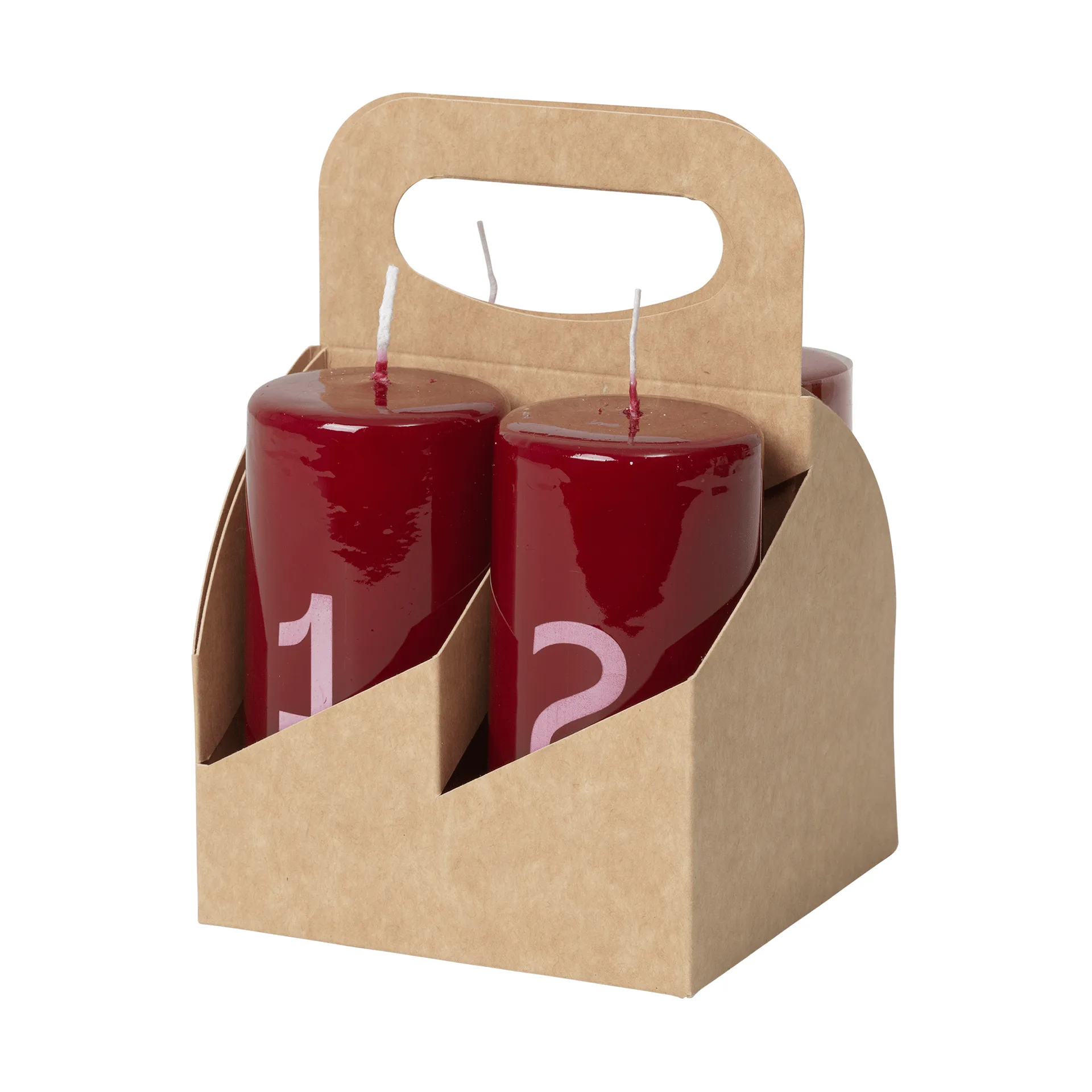 Vela de advento Broste, Burgundy-White, 4 peças Broste Copenhagen
