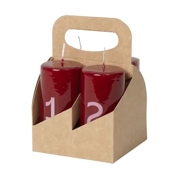 Vela de advento Broste - Burgundy-White, 4 peças - Broste Copenhagen
