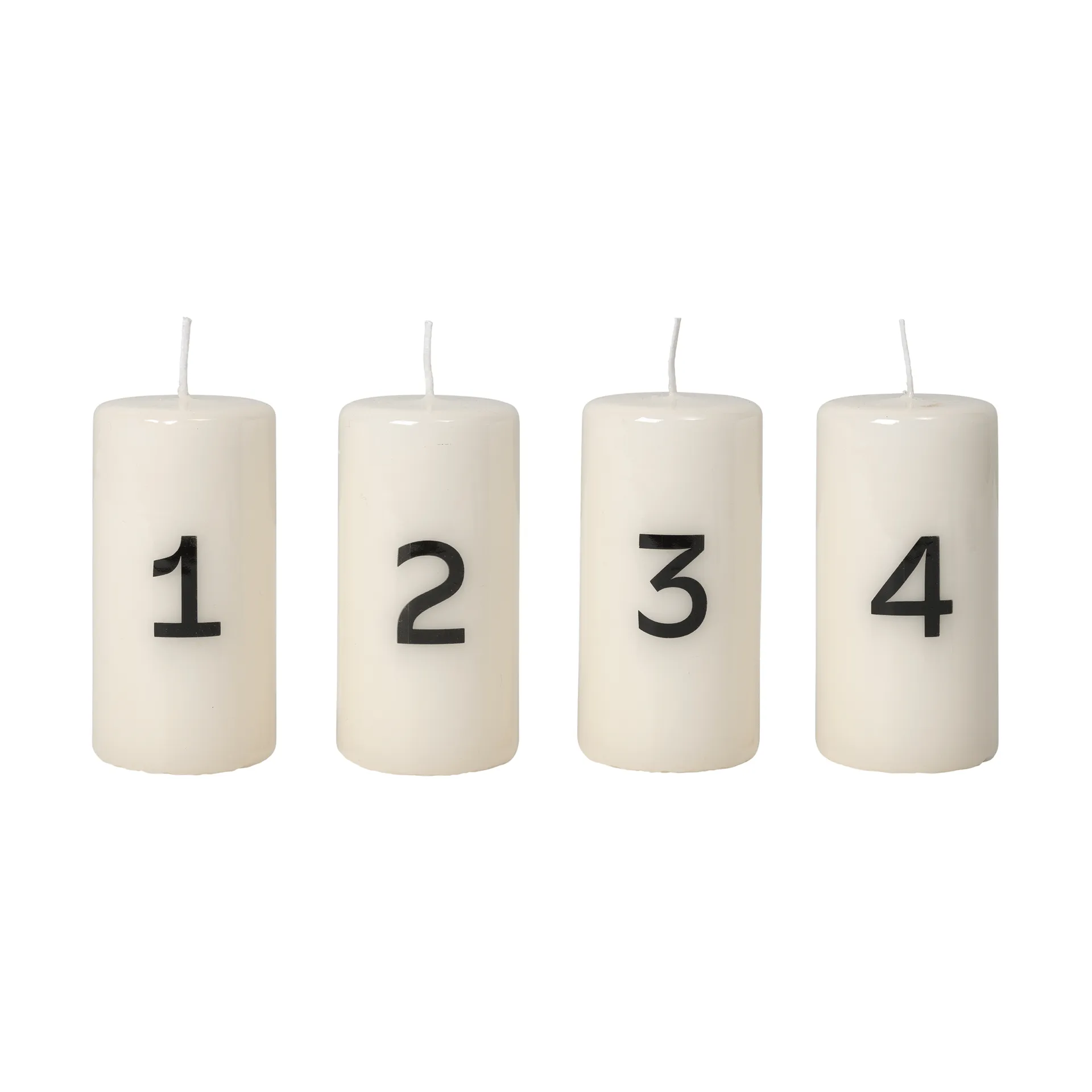 Vela de advento Broste, White-Black, 4 peças Broste Copenhagen