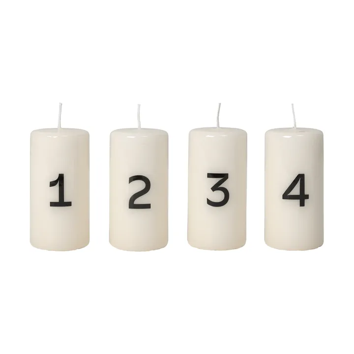 Vela de advento Broste - White-Black, 4 peças - Broste Copenhagen