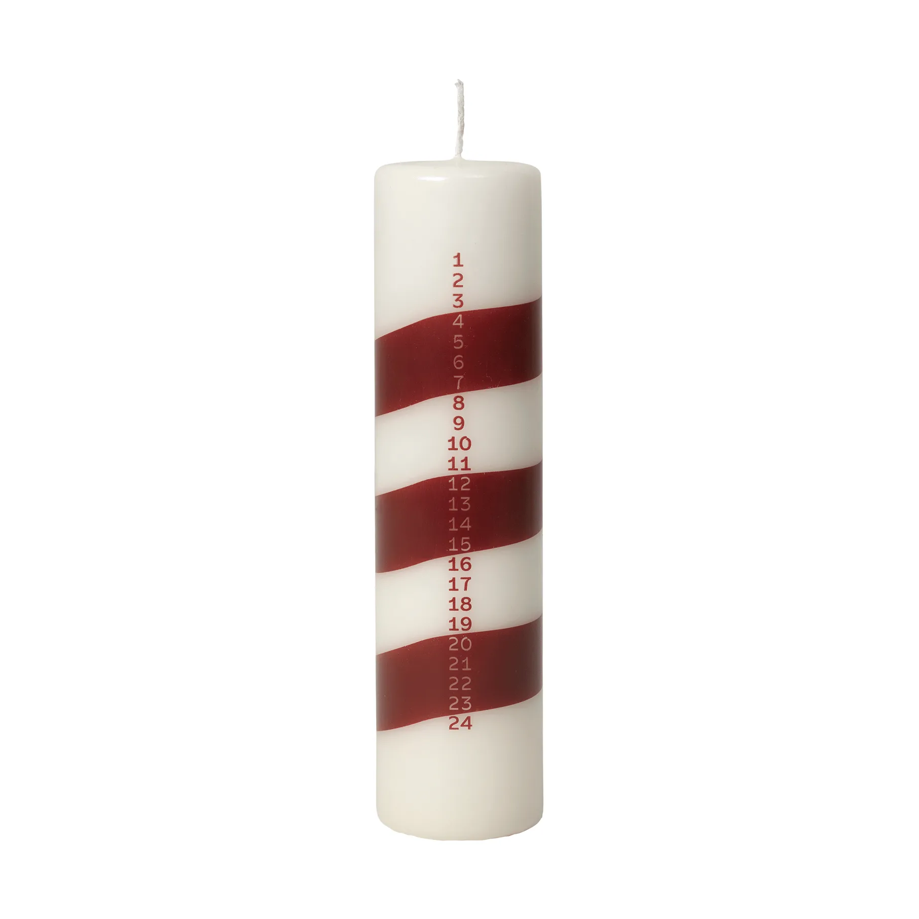 Vela de advento Linea, Off White-Burgundy Broste Copenhagen