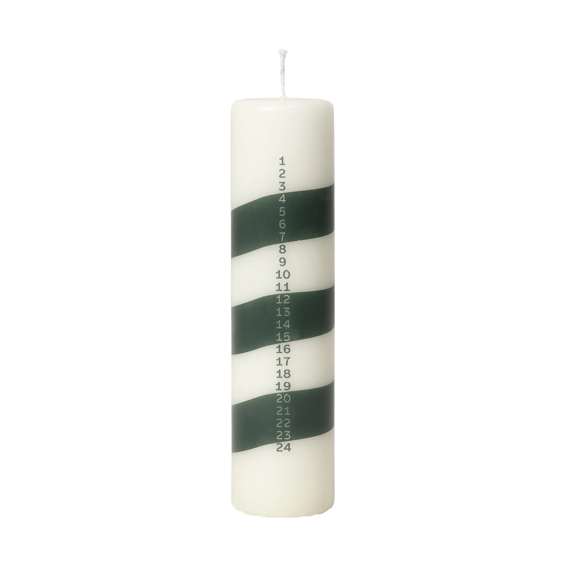 Vela de advento Linea, Off White-Dark Green Broste Copenhagen