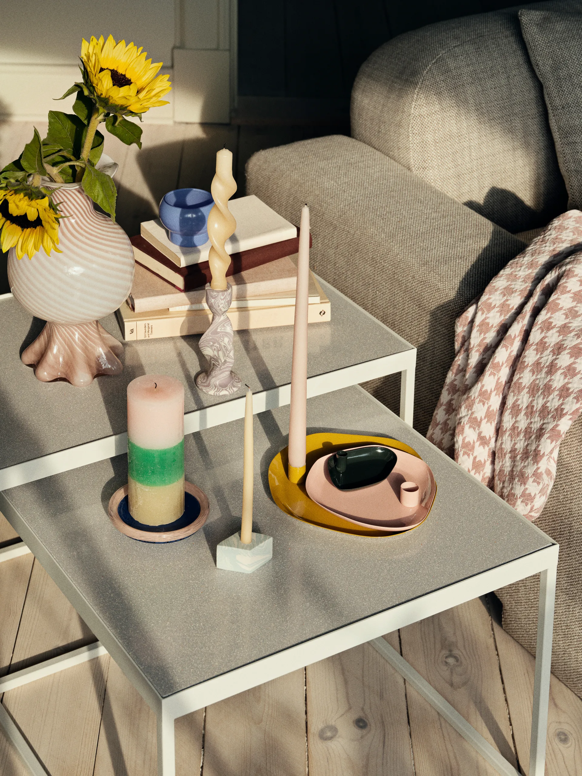 Vela em bloco Rainbow 17 cm, Strawberry field Broste Copenhagen