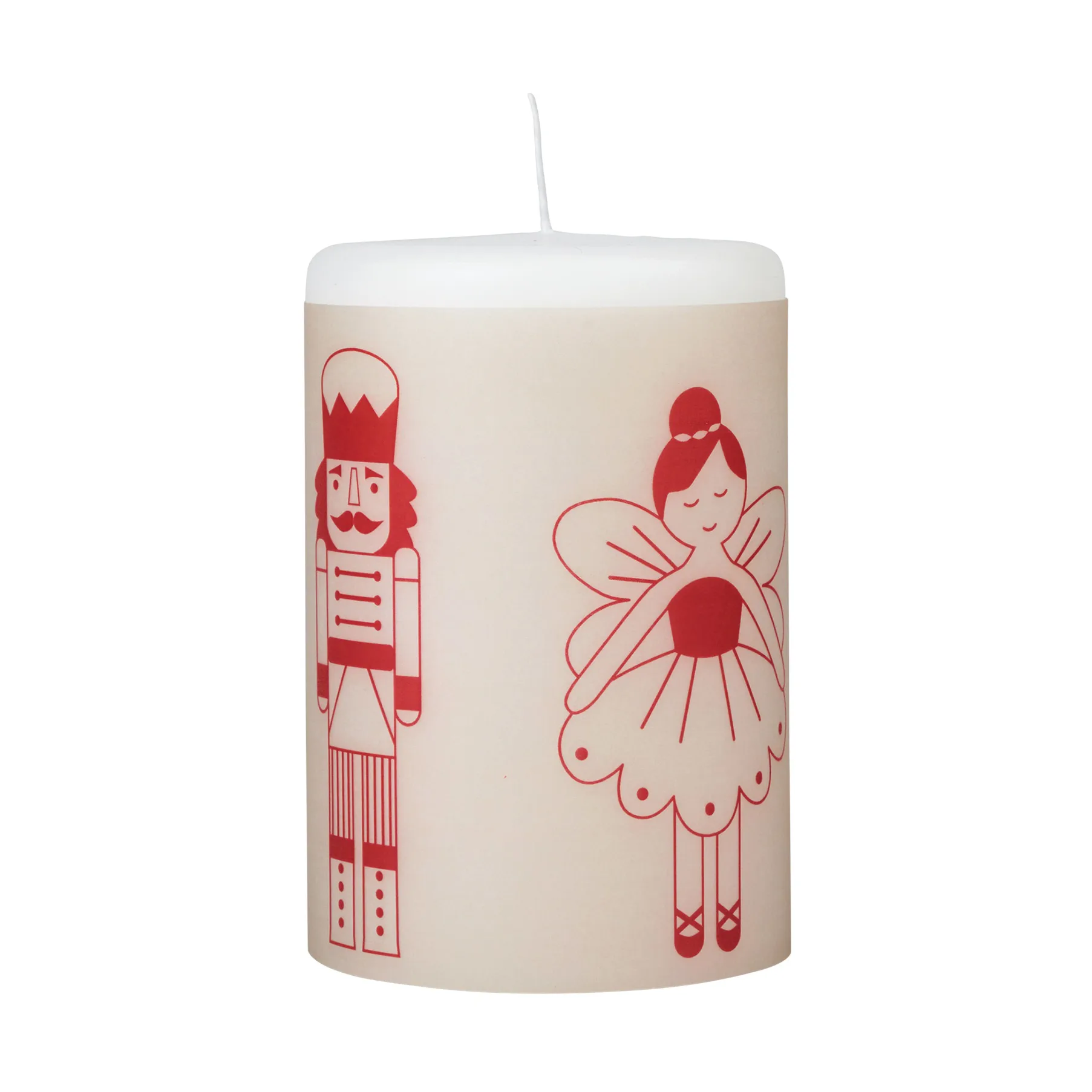 Vela Fairy Tale 12 cm, Branco-vermelho Broste Copenhagen