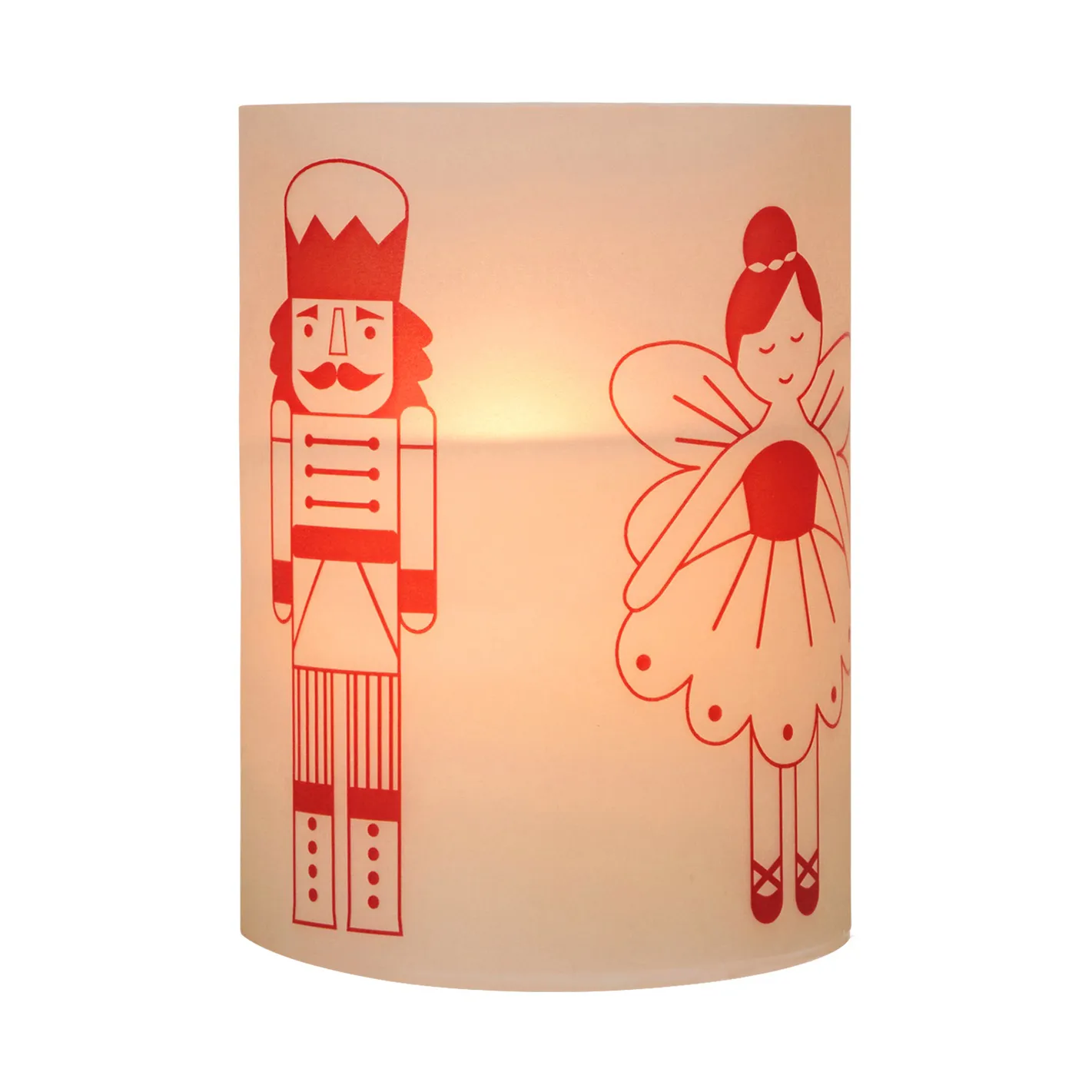 Vela Fairy Tale 12 cm, Branco-vermelho Broste Copenhagen