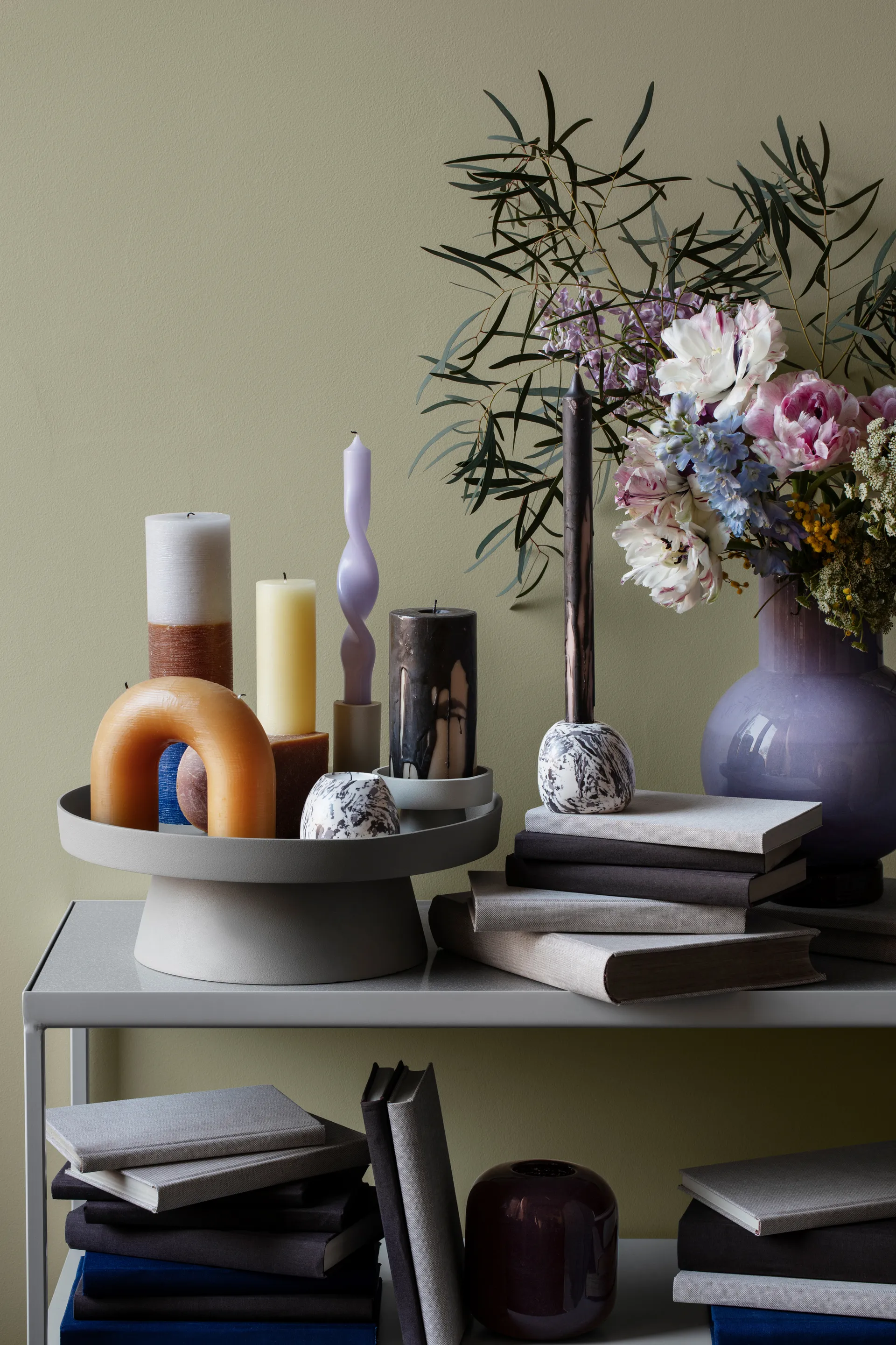 Vela torcida Twist Twisted 23 cm, 2 un., Orchid light purple Broste Copenhagen