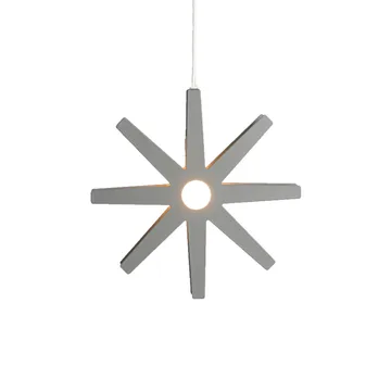 Candeeiro suspenso Fling 33 - Cinzento claro mate, cordão de plástico branco - Bsweden