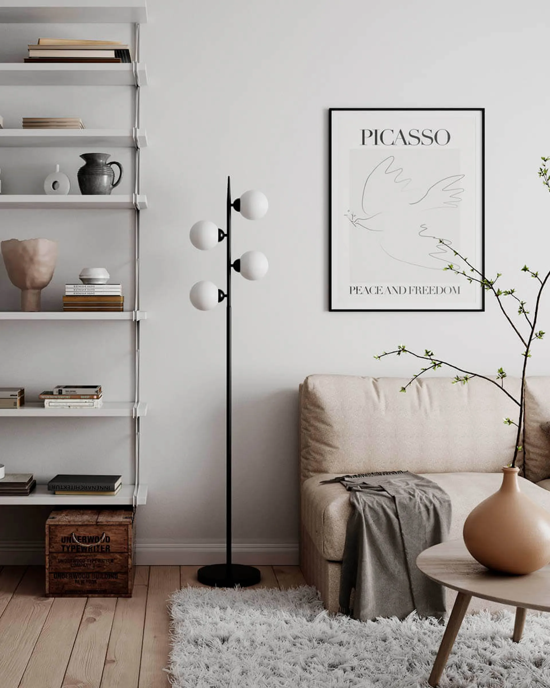 Candeeiro de chão Punto 160 cm, Preto mate By Rydéns