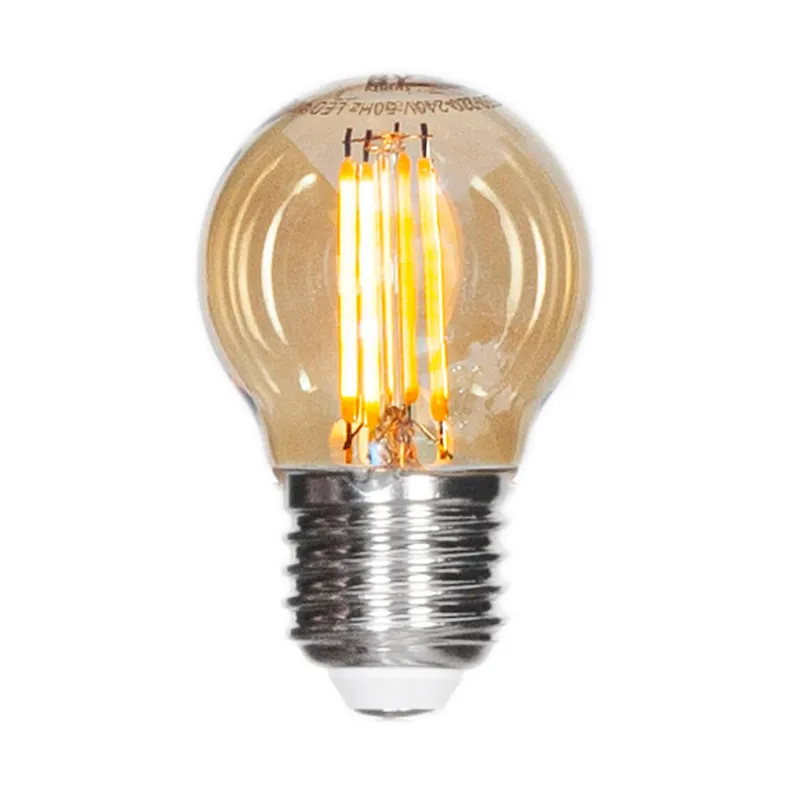 Candeeiro de Filamento LED dimável E27 4W, Âmbar Ø4,5 cm By Rydéns