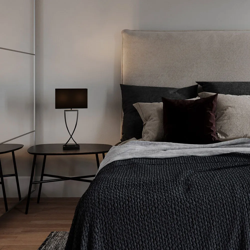 Candeeiro de mesa Omega, preto/cromo, A52 By Rydéns