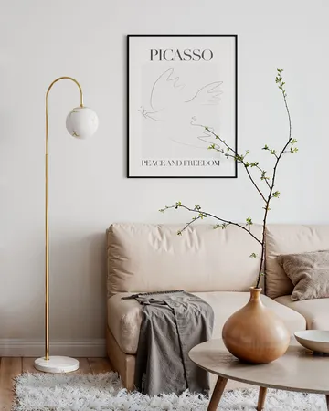 Candeeiro de pé Bellagio 163 cm - Latão-branco - By Rydéns