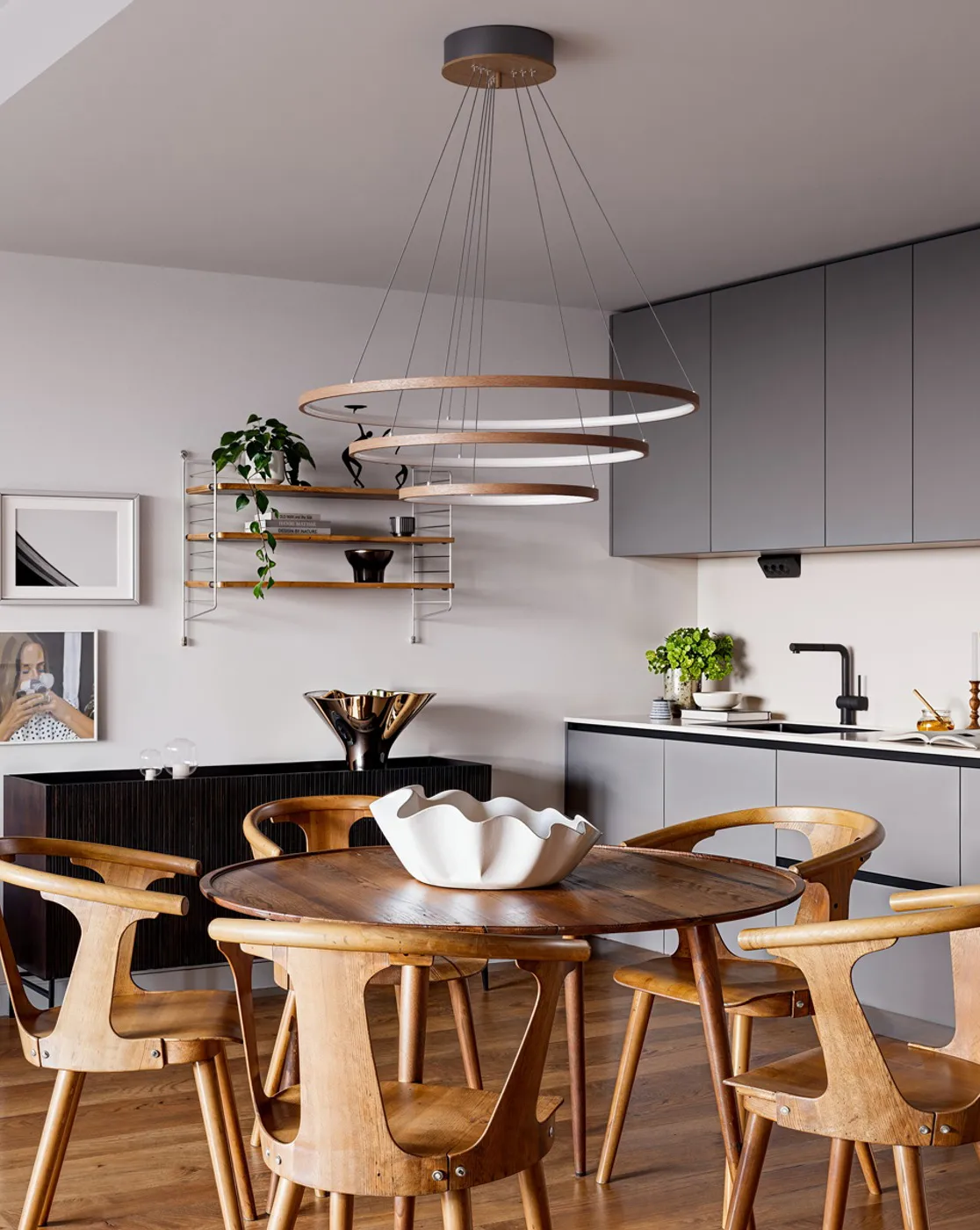 Candeeiro de teto Trione Ø80 cm, Nogueira By Rydéns