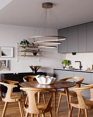 Candeeiro de teto Trione Ø80 cm - Nogueira - By Rydéns