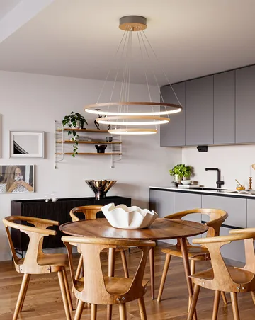 Candeeiro de teto Trione Ø80 cm - Nogueira - By Rydéns