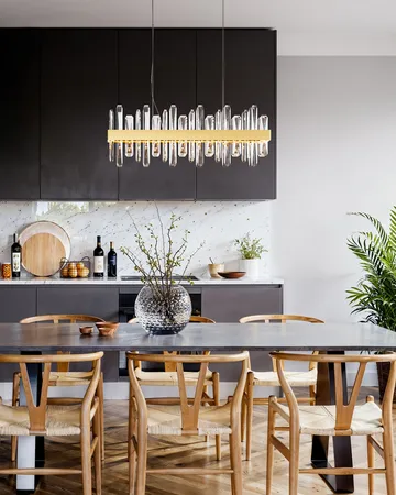 Candeeiro de teto Triumph Bar 80 cm - Latão-transparente - By Rydéns