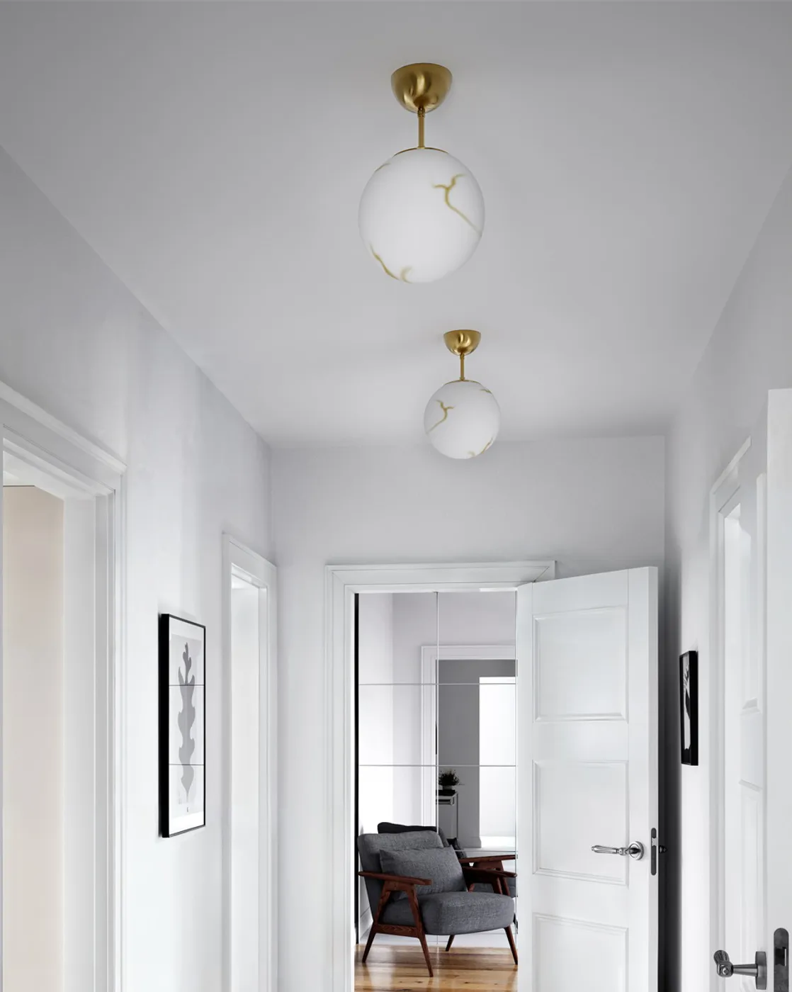 Candeeiro suspenso Bellagio Ø25 cm, Latão-branco By Rydéns