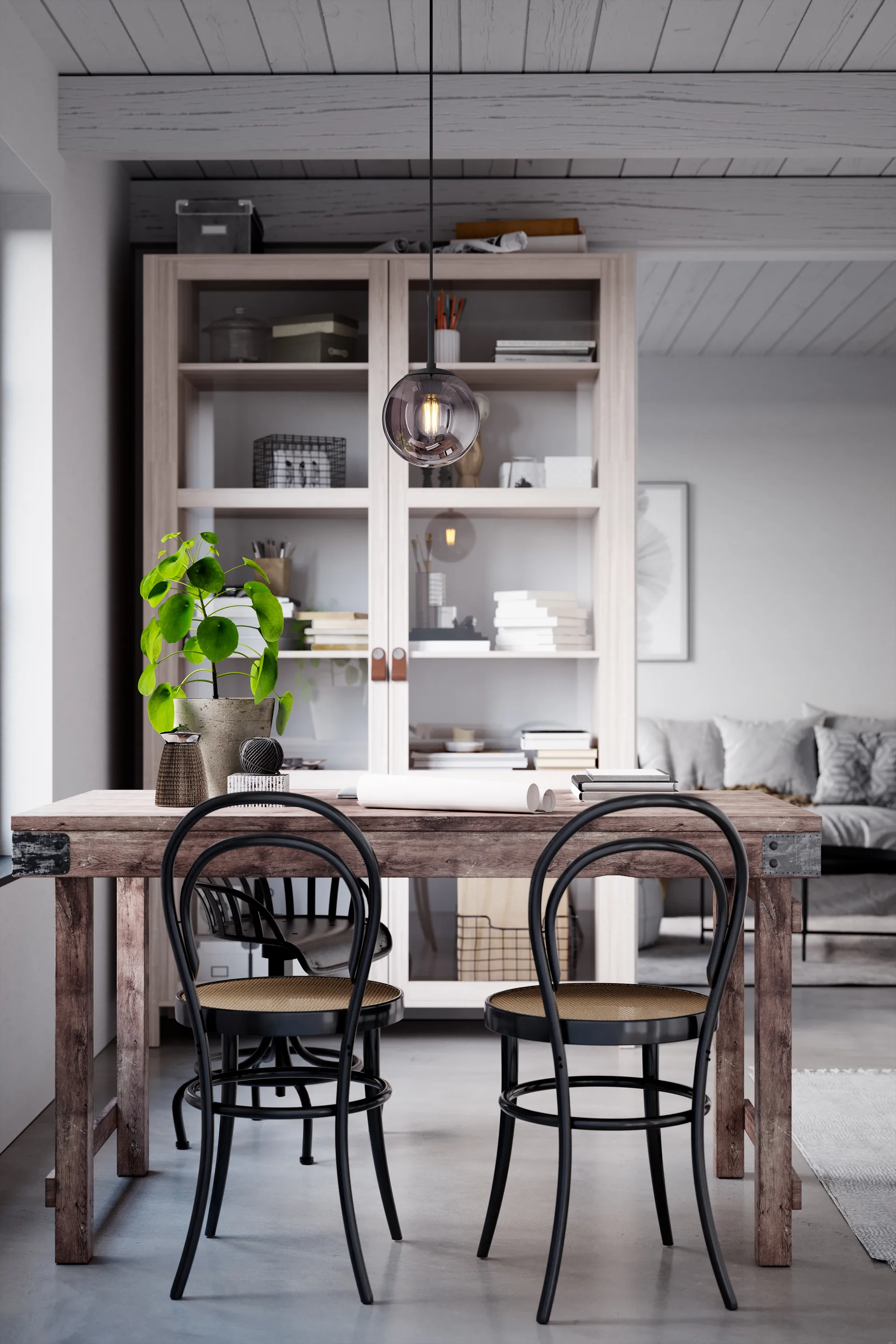 Candeeiro suspenso Boyle Ø18 cm, Cinzento fumado By Rydéns