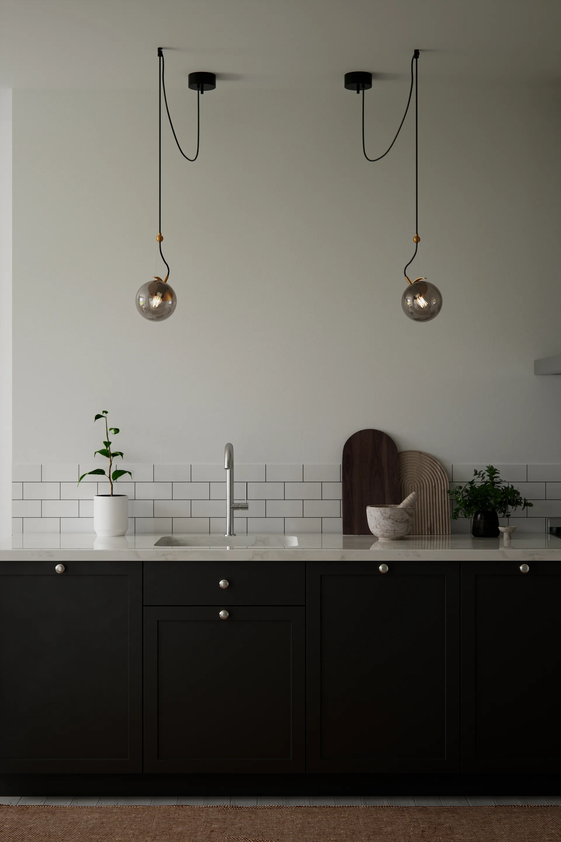 Candeeiro suspenso Carry 18 cm, 1 cinza By Rydéns