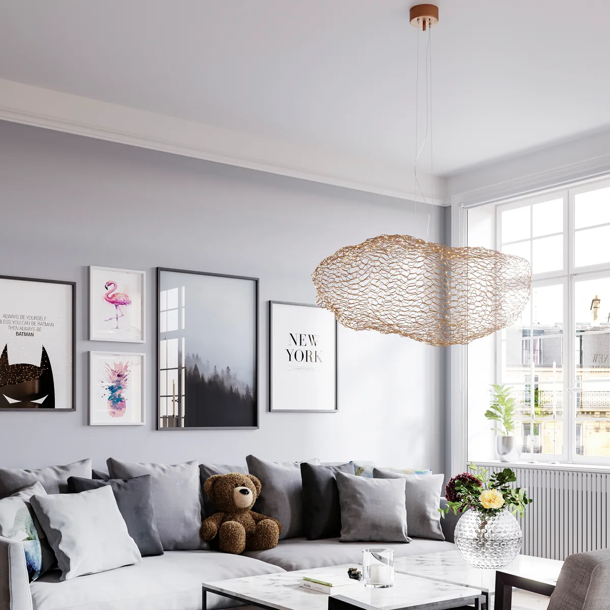 Luminária de teto Hayden, Dourado, 76 cm By Rydéns