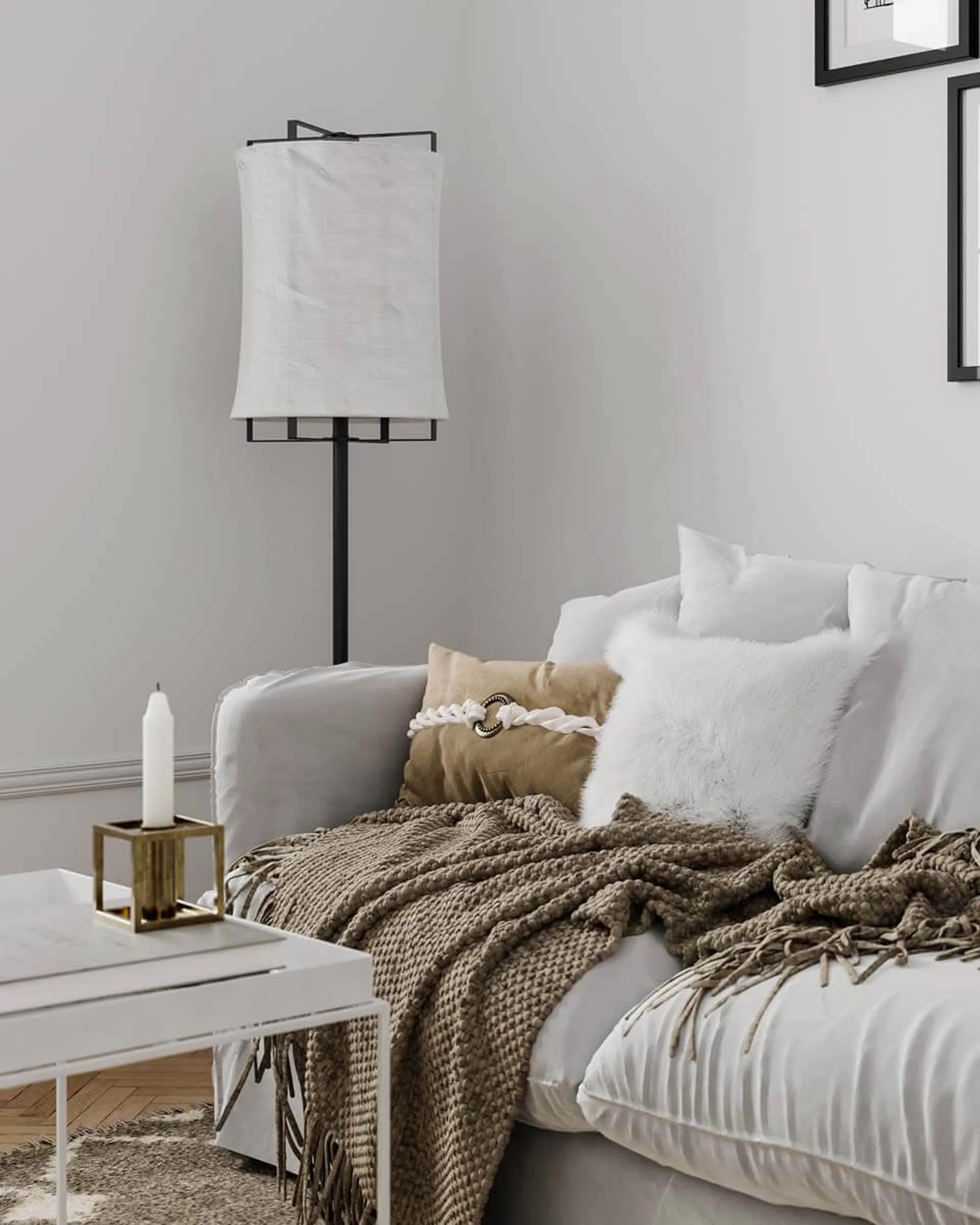 Softy candeeiro de chão 150 cm, Matte branco-Matte preto By Rydéns