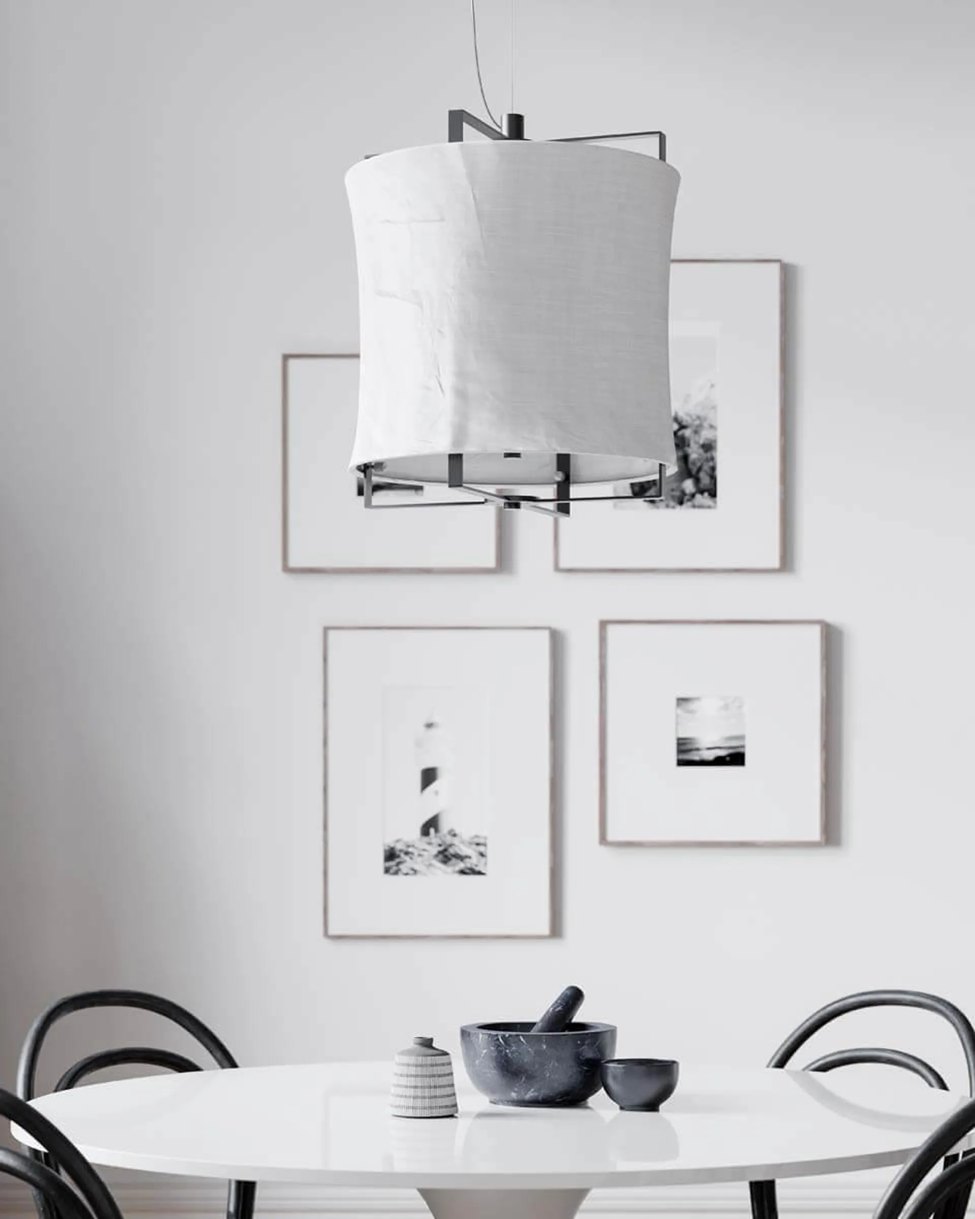 Softy candeeiro suspenso Ø35 cm, Matte branco-Matte preto By Rydéns