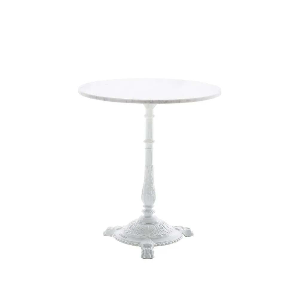 Mesa de café Classic, Mármore branco, suporte branco Byarums bruk