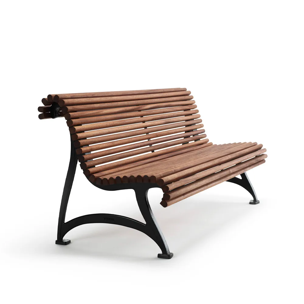 Sofá Jujol, Mogno, suporte preto Byarums bruk