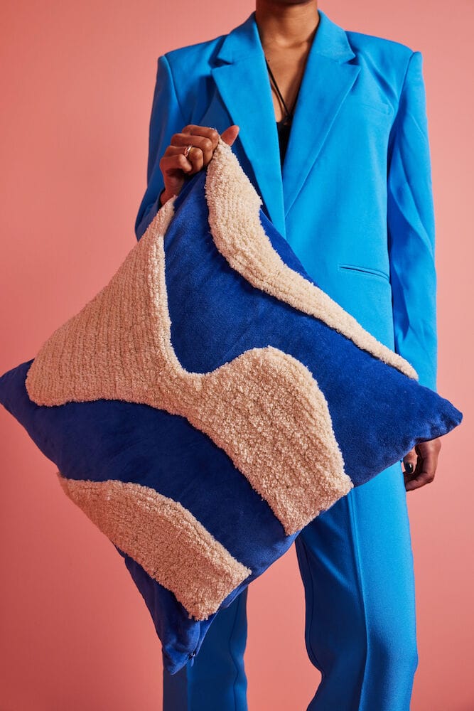 Almofada Fluffy 50x50 cm, Azul-bege Byon