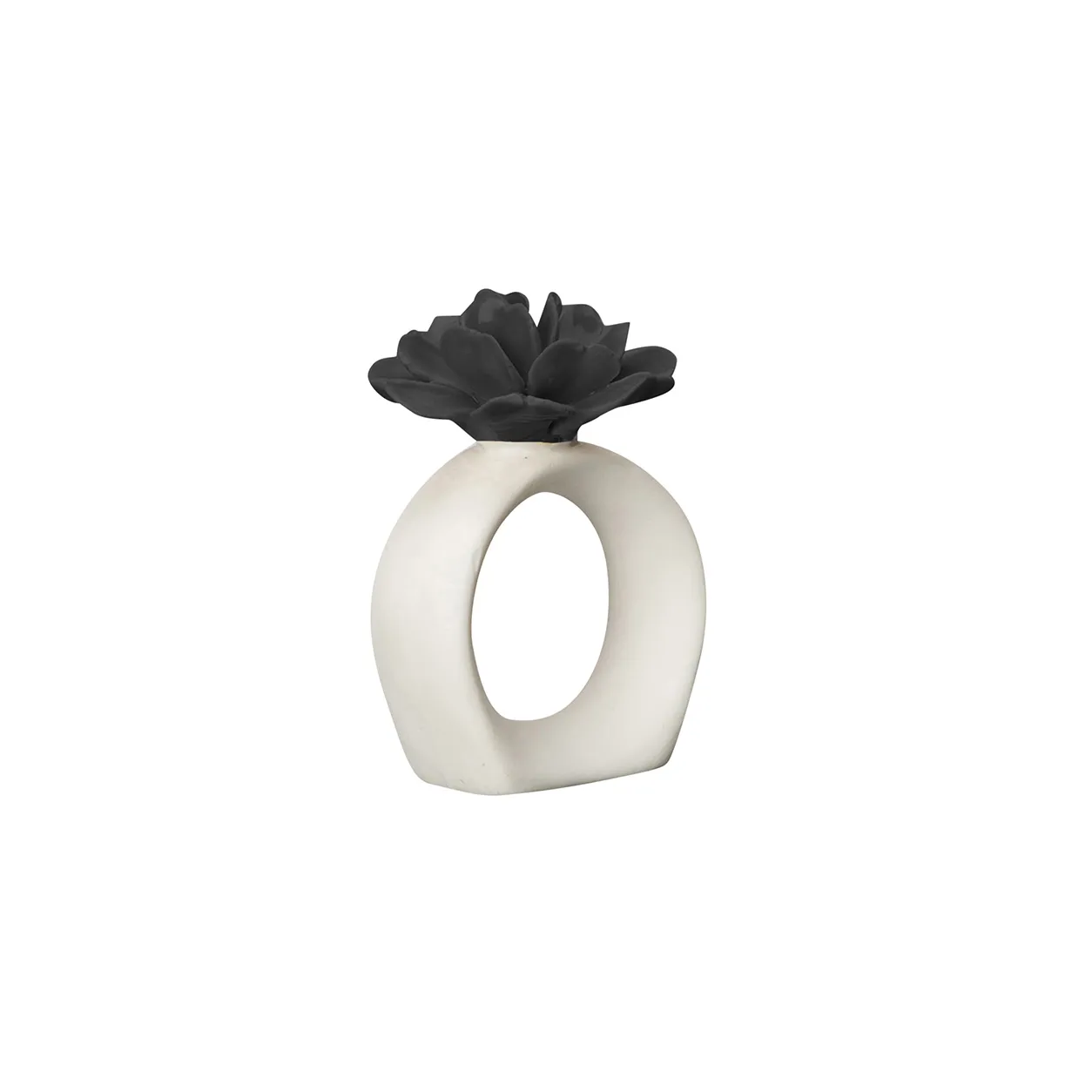 Argolas para guardanapos Water Lily, white-black Byon