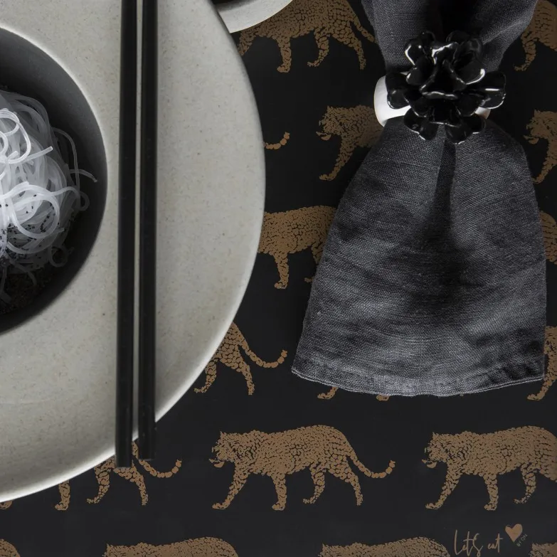 Argolas para guardanapos Water Lily, white-black Byon