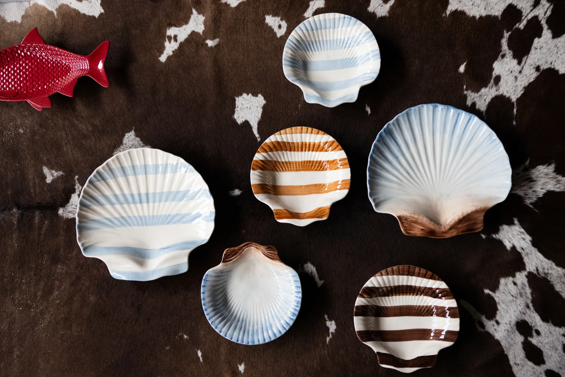 Armona stripe prato 23,5x23,5 cm, Castanho claro-branco Byon