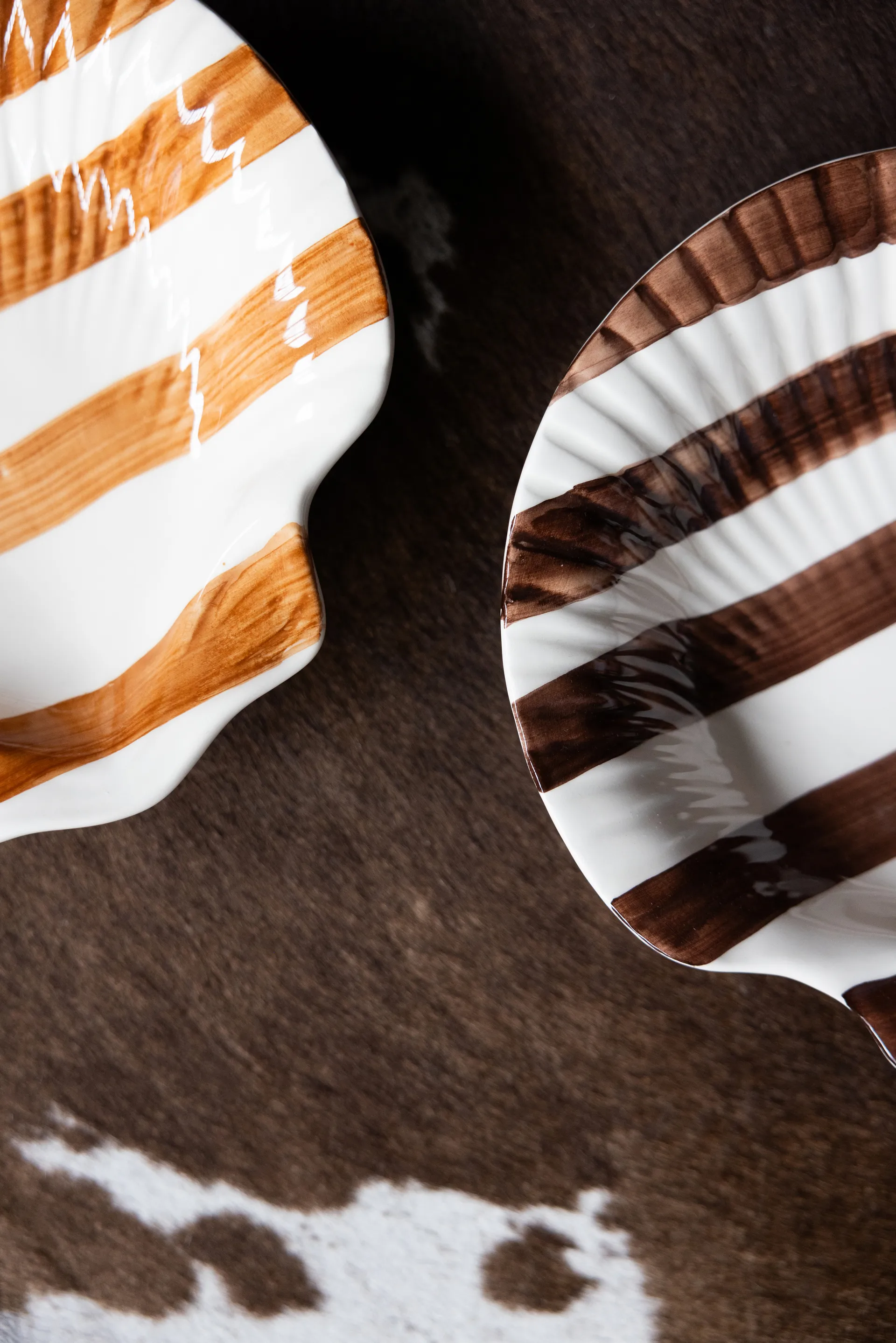 Armona stripe prato 23,5x23,5 cm, Castanho escuro-branco Byon