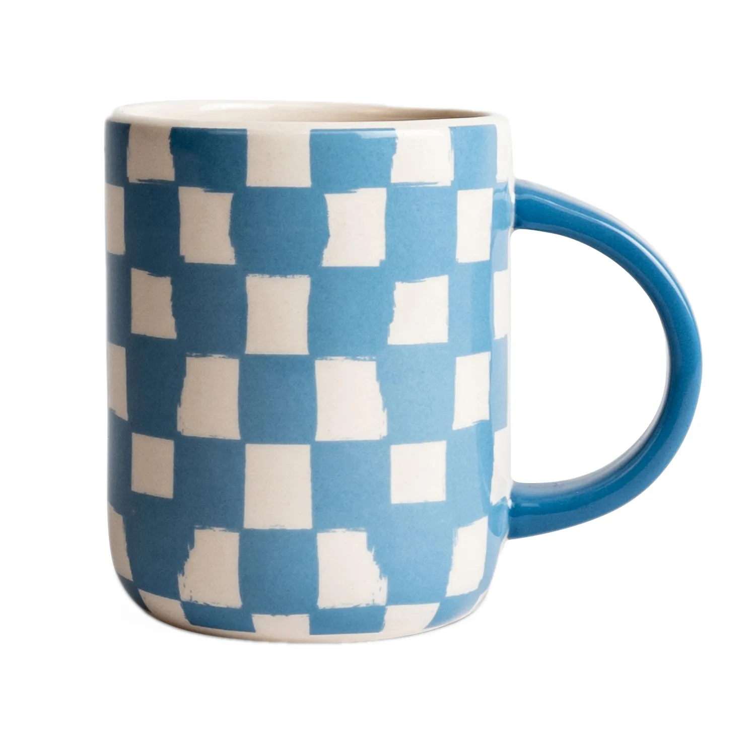 Caneca Liz check 28 cl, azul-branco Byon