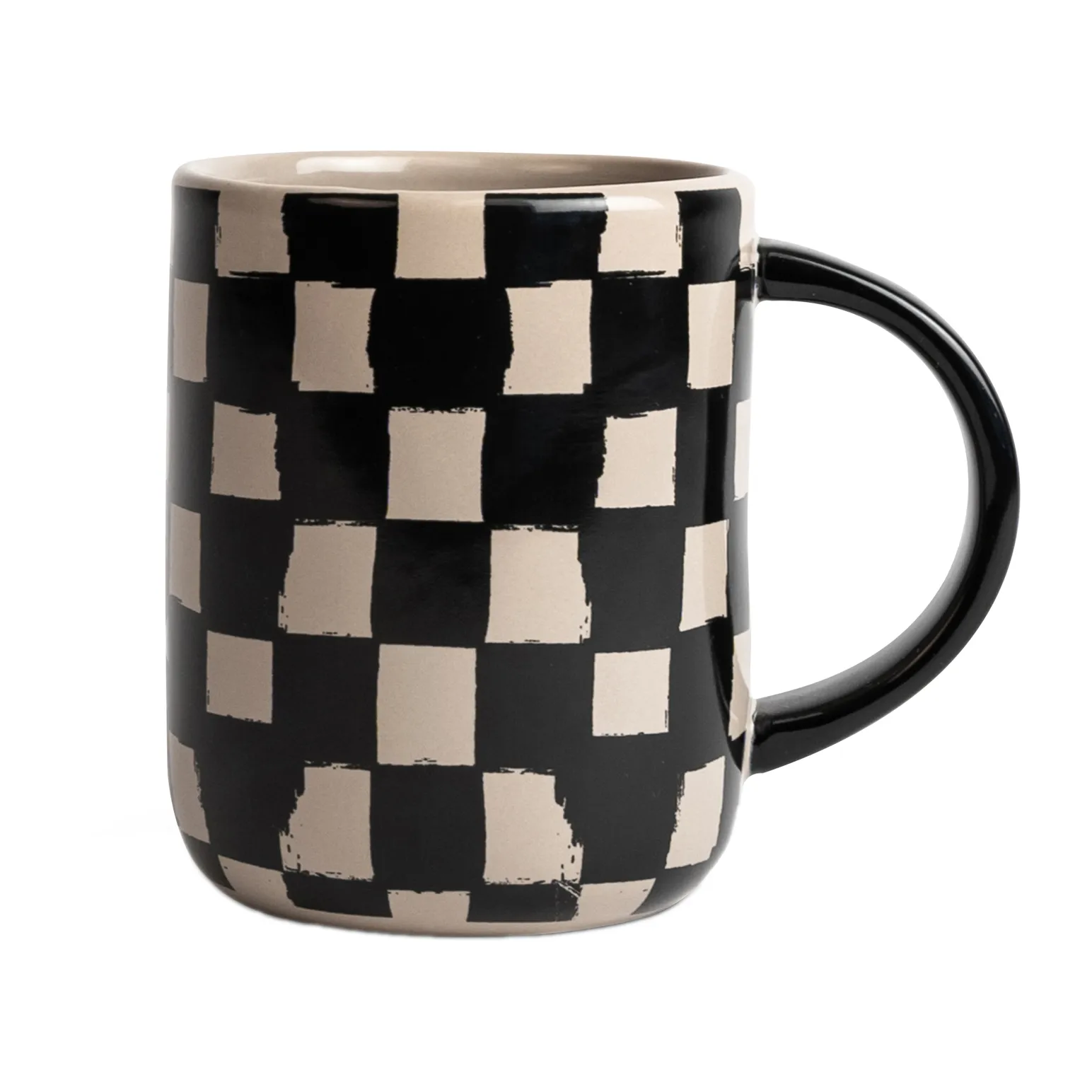 Caneca Liz check 28 cl, Beige-preto Byon