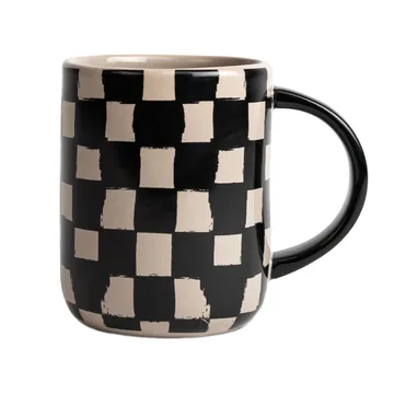 Caneca Liz check 28 cl - Beige-preto - Byon