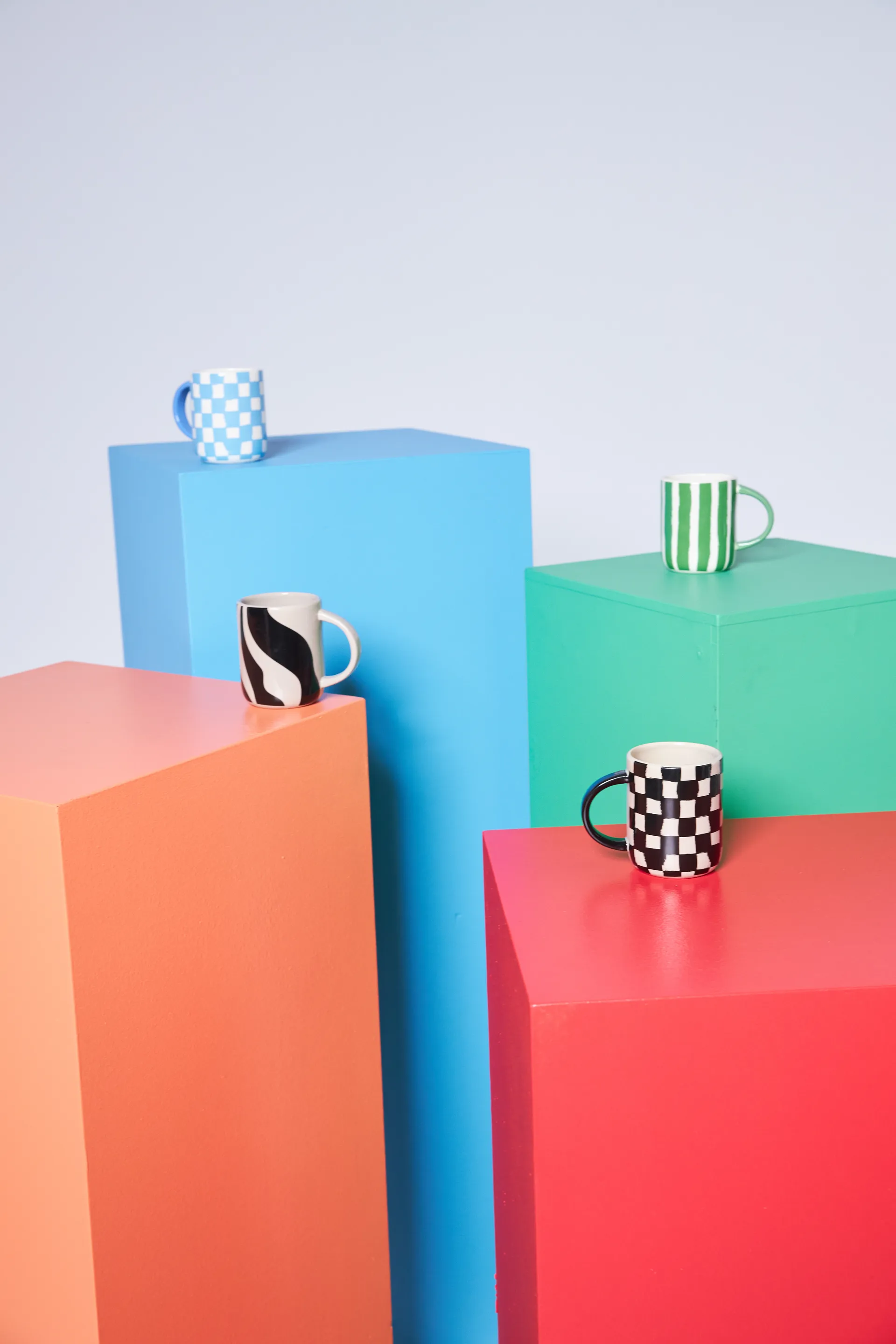 Caneca Liz check 28 cl, Beige-preto Byon