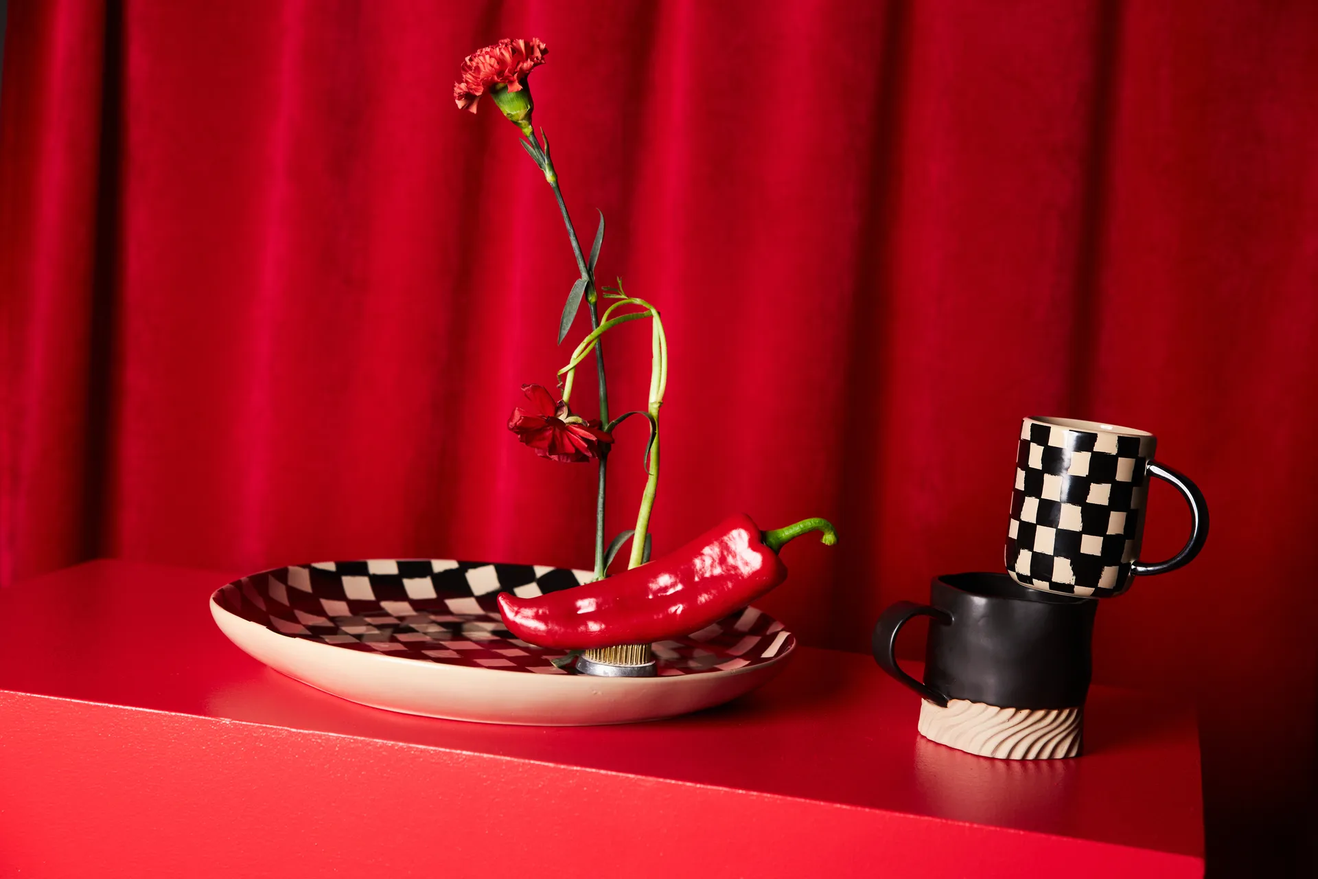 Caneca Swirl 38 cl, Beige-preto Byon