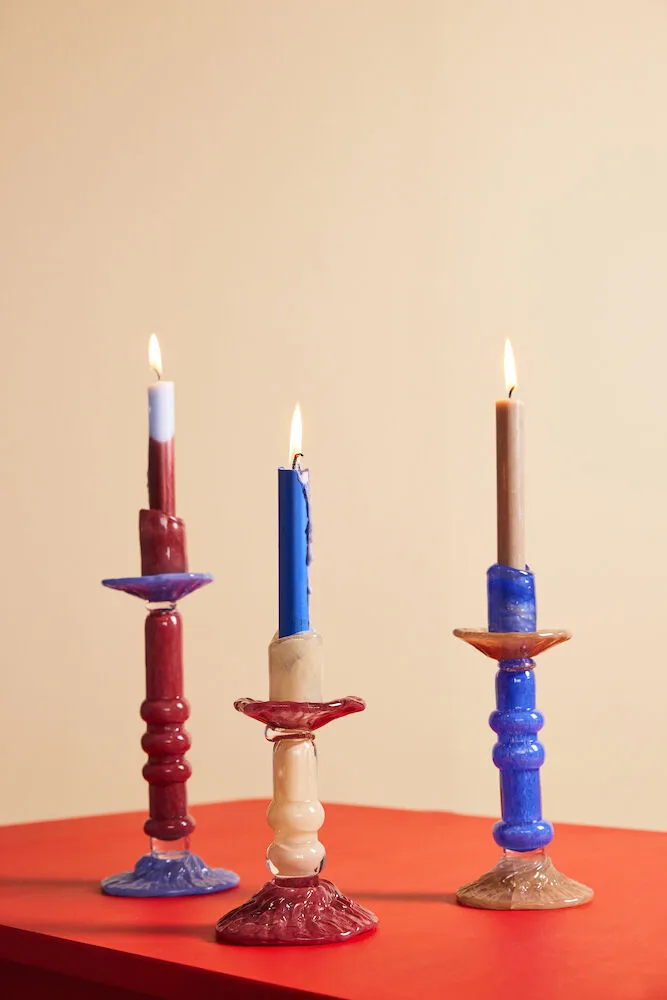 Castiçal Lara M 26 cm, Azul Byon