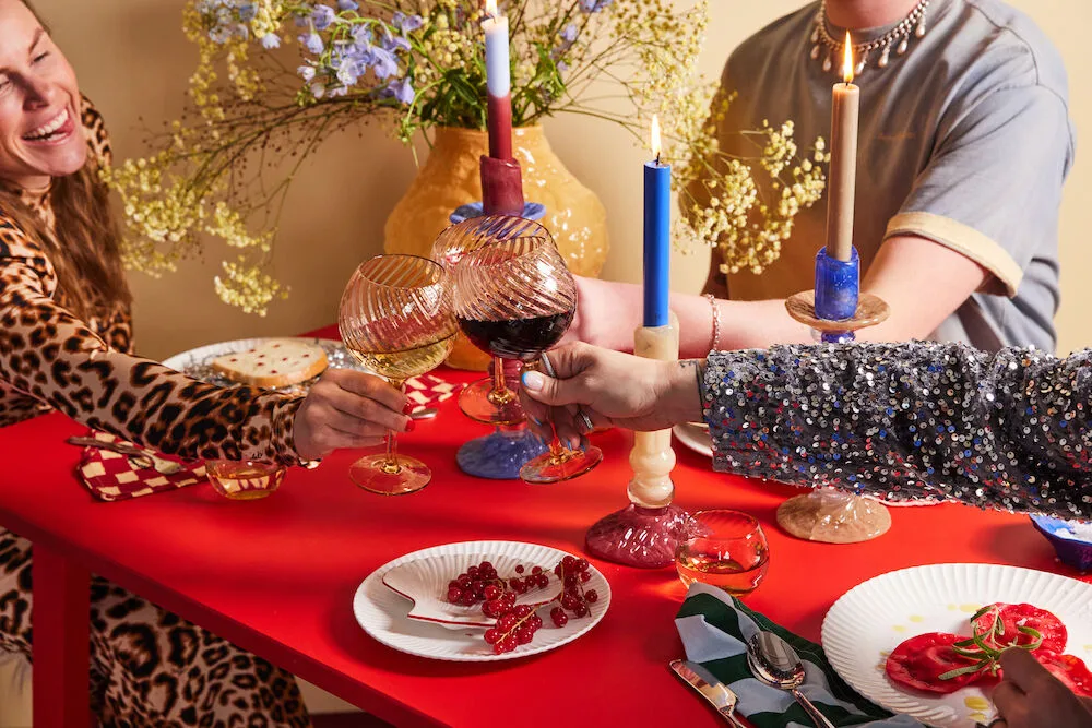 Castiçal Lara M 26 cm, Azul Byon